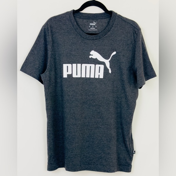 Puma - Men’s Crew Neck  Heather Black Shirt Sleeve Cotton Mix T-Shirt Medium NWT - Picture 1 of 6